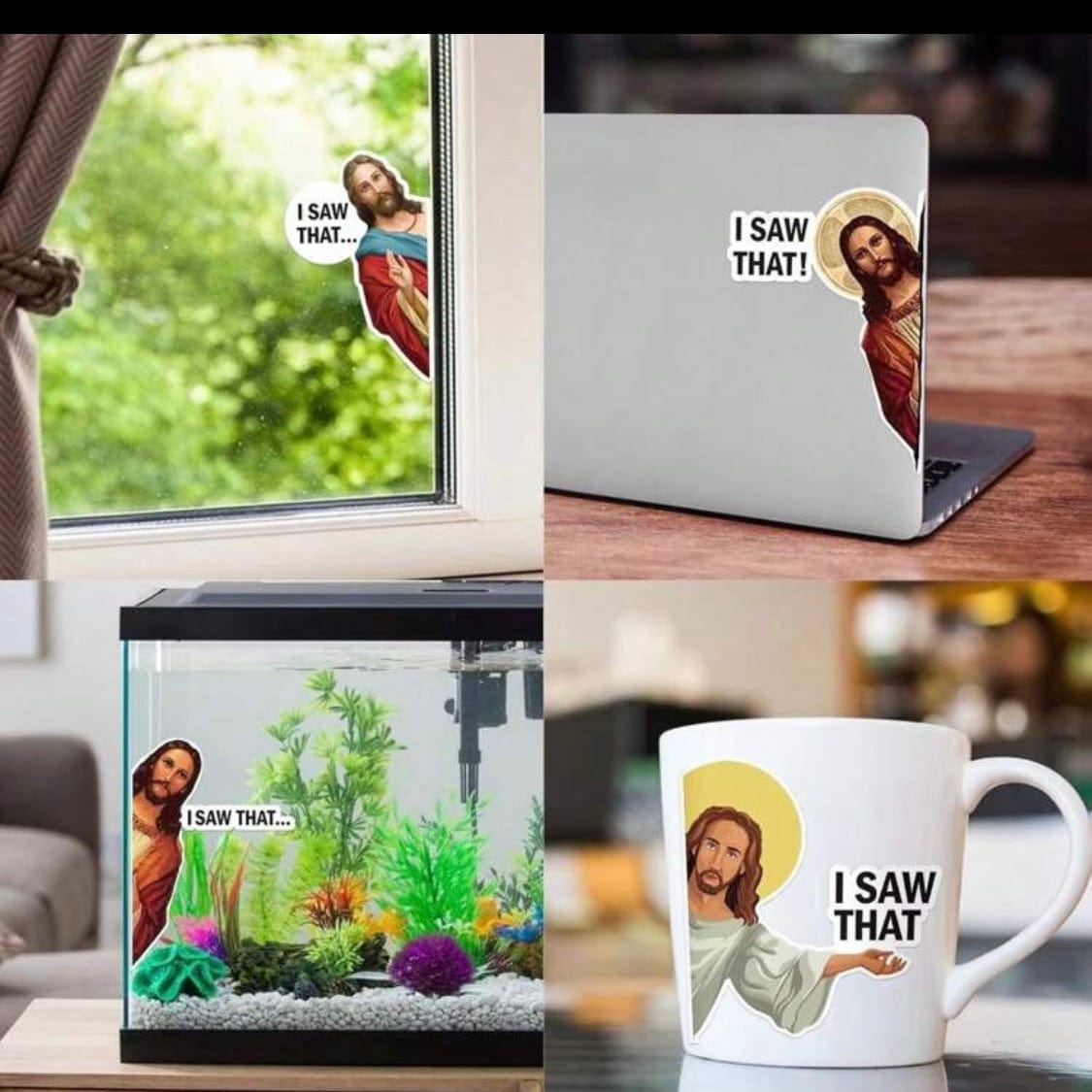 Whitney's Whimzees "I Saw That" Jesus Sticker – Funny Faith-Inspired Vinyl Stickers