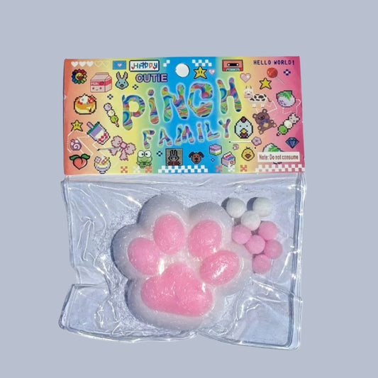 Whitney's Whimzees Kawaii Paw Print Squishy – Pink Cat Paw Stress Toy (Non-Edible)